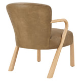 Levante Faux Leather Upholstered Accent Armchair in Toast