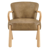Levante Faux Leather Upholstered Accent Armchair in Toast