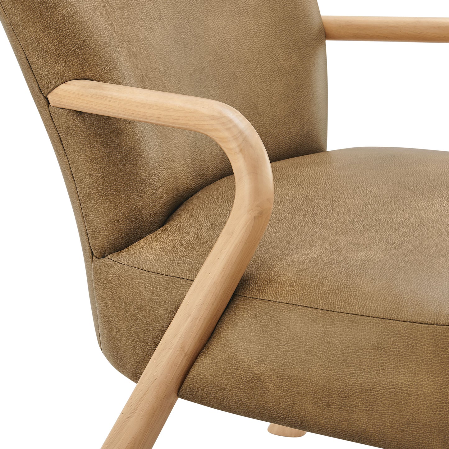 Levante Faux Leather Upholstered Accent Armchair in Toast
