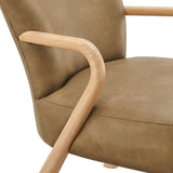 Levante Faux Leather Upholstered Accent Armchair in Toast