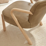 Levante Faux Leather Upholstered Accent Armchair in Toast