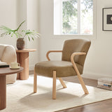Levante Faux Leather Upholstered Accent Armchair in Toast