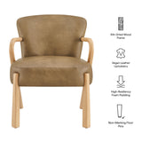 Levante Faux Leather Upholstered Accent Armchair in Toast