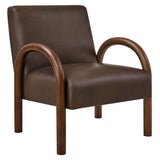 Gareth Faux Leather Upholstered Accent Chair in Espresso