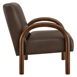 Gareth Faux Leather Upholstered Accent Chair in Espresso
