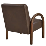 Gareth Faux Leather Upholstered Accent Chair in Espresso