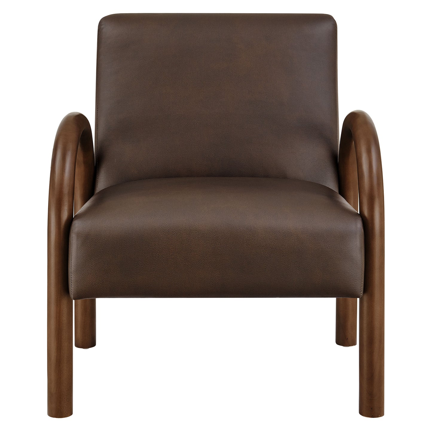Gareth Faux Leather Upholstered Accent Chair in Espresso