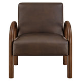 Gareth Faux Leather Upholstered Accent Chair in Espresso