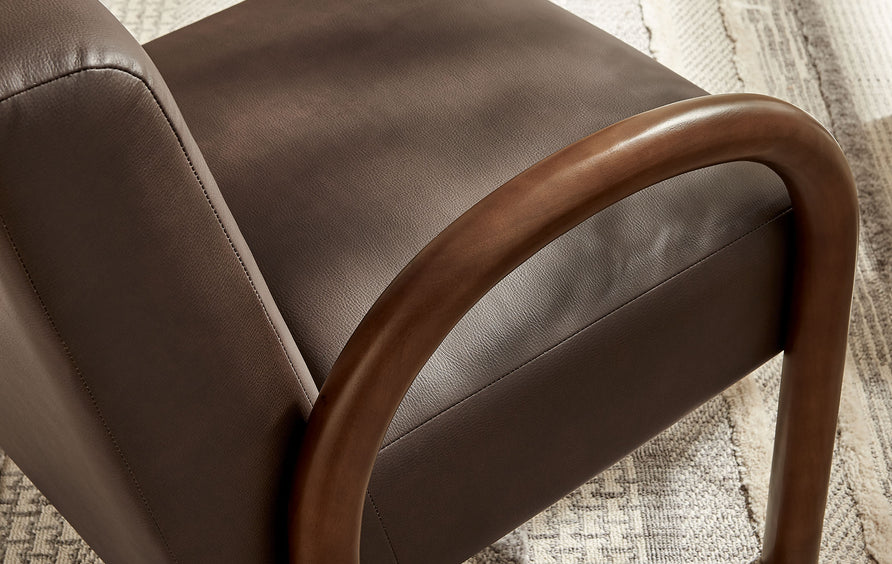 Gareth Faux Leather Upholstered Accent Chair in Espresso