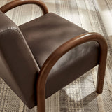 Gareth Faux Leather Upholstered Accent Chair in Espresso