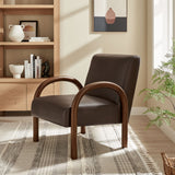 Gareth Faux Leather Upholstered Accent Chair in Espresso