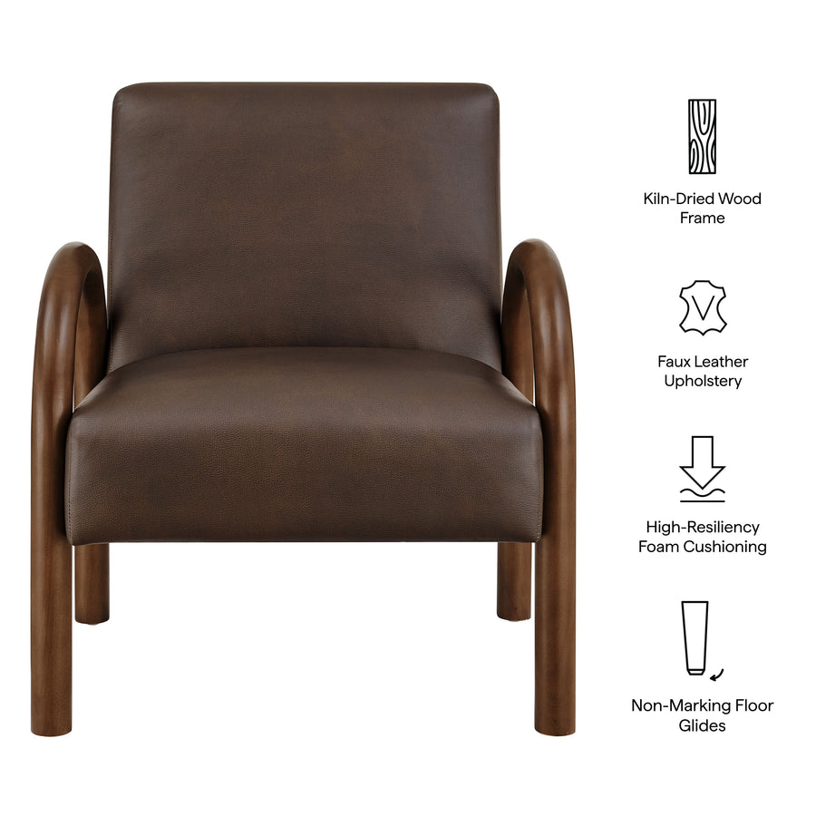 Gareth Faux Leather Upholstered Accent Chair in Espresso
