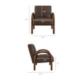Gareth Faux Leather Upholstered Accent Chair in Espresso