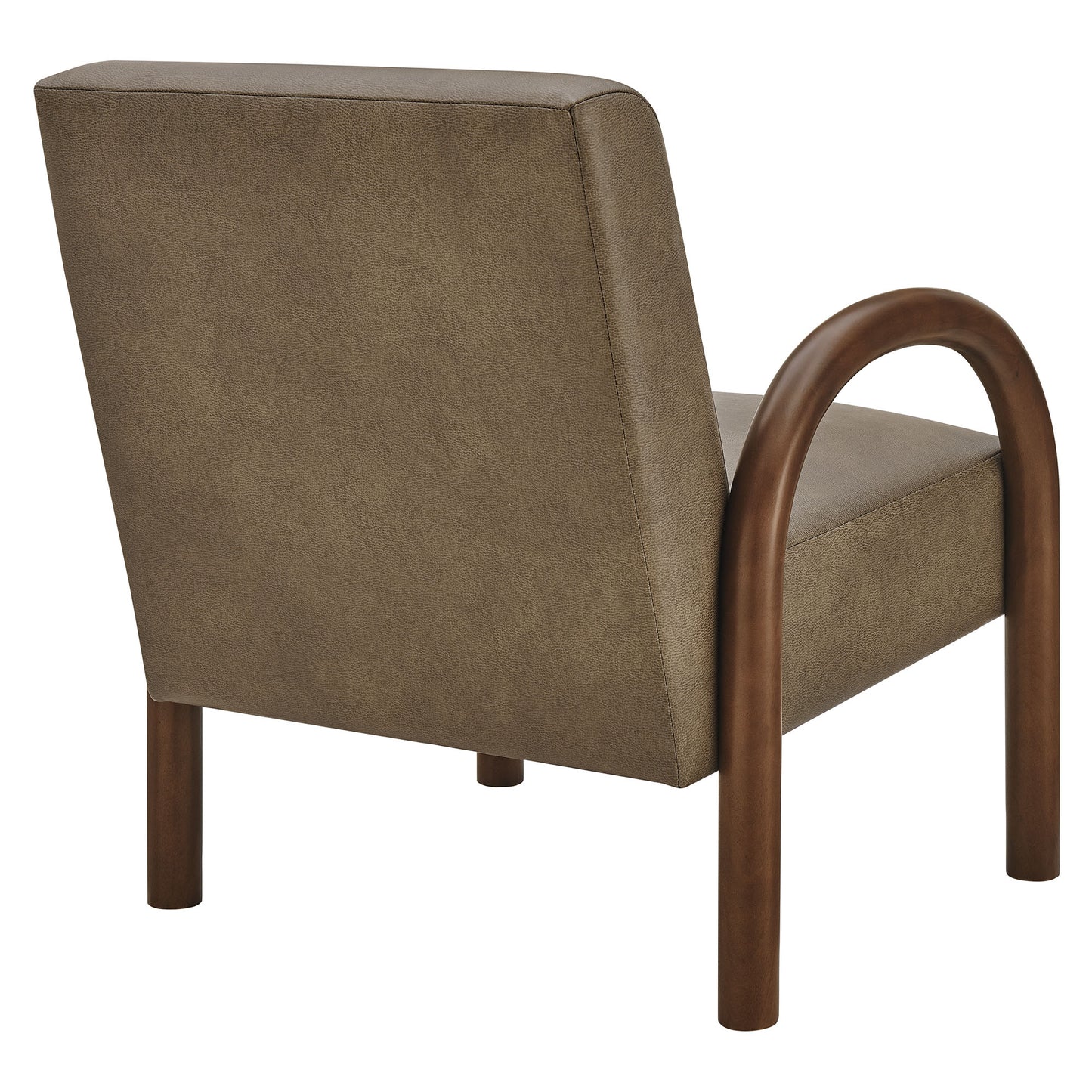 Gareth Faux Leather Upholstered Accent Chair in Mushroom