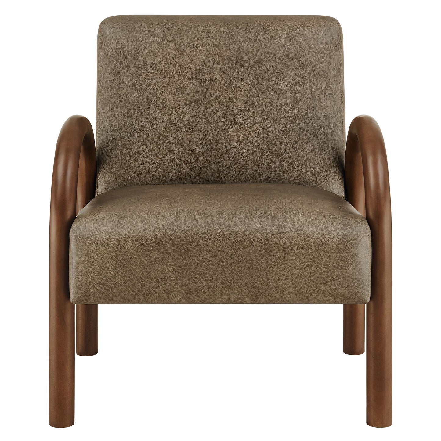 Gareth Faux Leather Upholstered Accent Chair in Mushroom