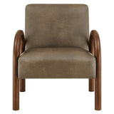 Gareth Faux Leather Upholstered Accent Chair in Mushroom