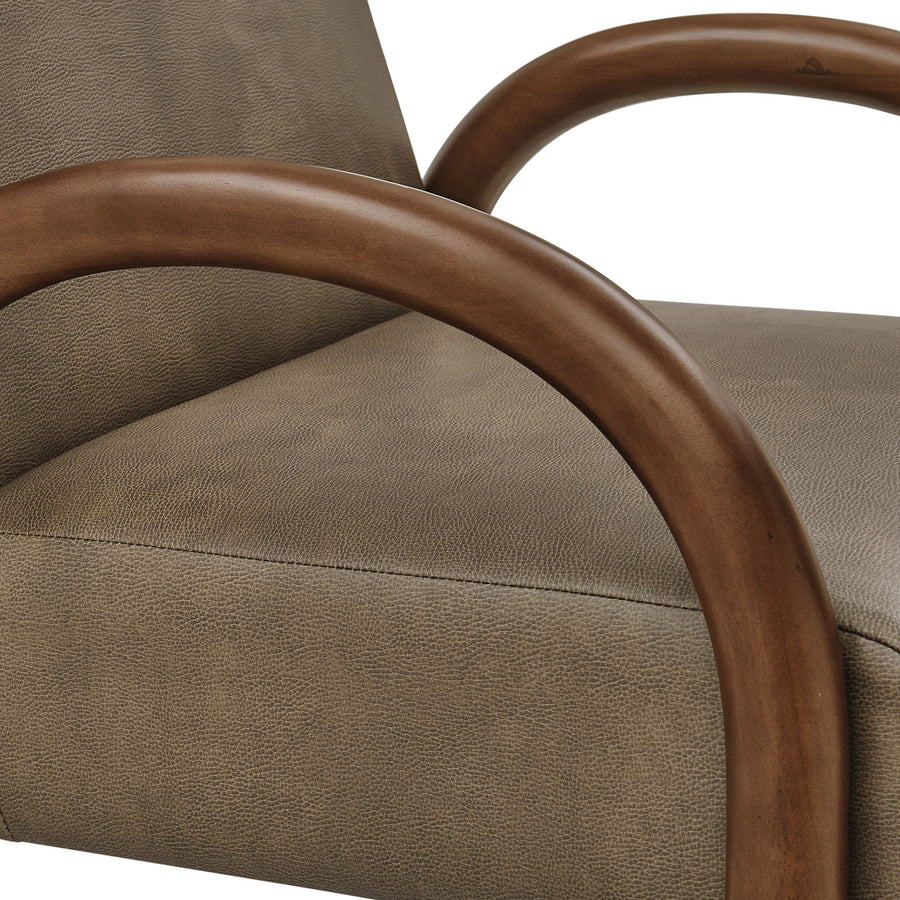 Gareth Faux Leather Upholstered Accent Chair in Mushroom