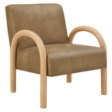 Gareth Faux Leather Upholstered Accent Chair in Toast