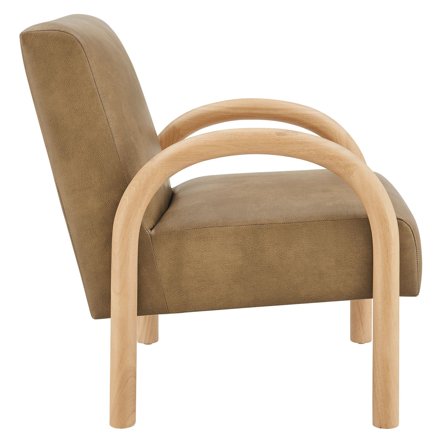 Gareth Faux Leather Upholstered Accent Chair in Toast