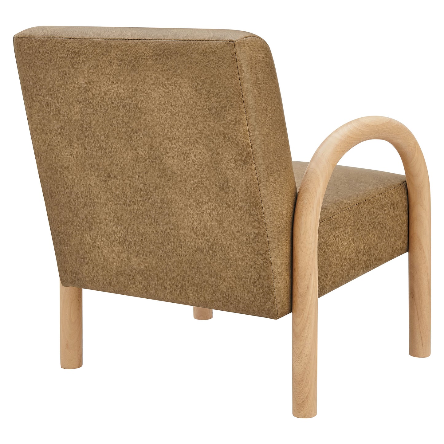 Gareth Faux Leather Upholstered Accent Chair in Toast