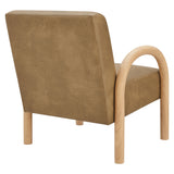 Gareth Faux Leather Upholstered Accent Chair in Toast