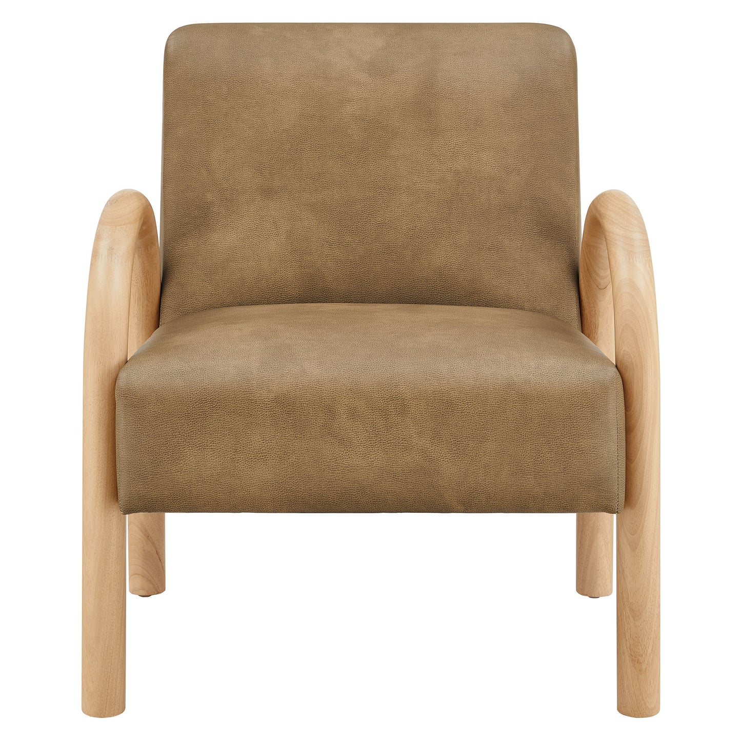 Gareth Faux Leather Upholstered Accent Chair in Toast
