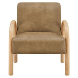 Gareth Faux Leather Upholstered Accent Chair in Toast