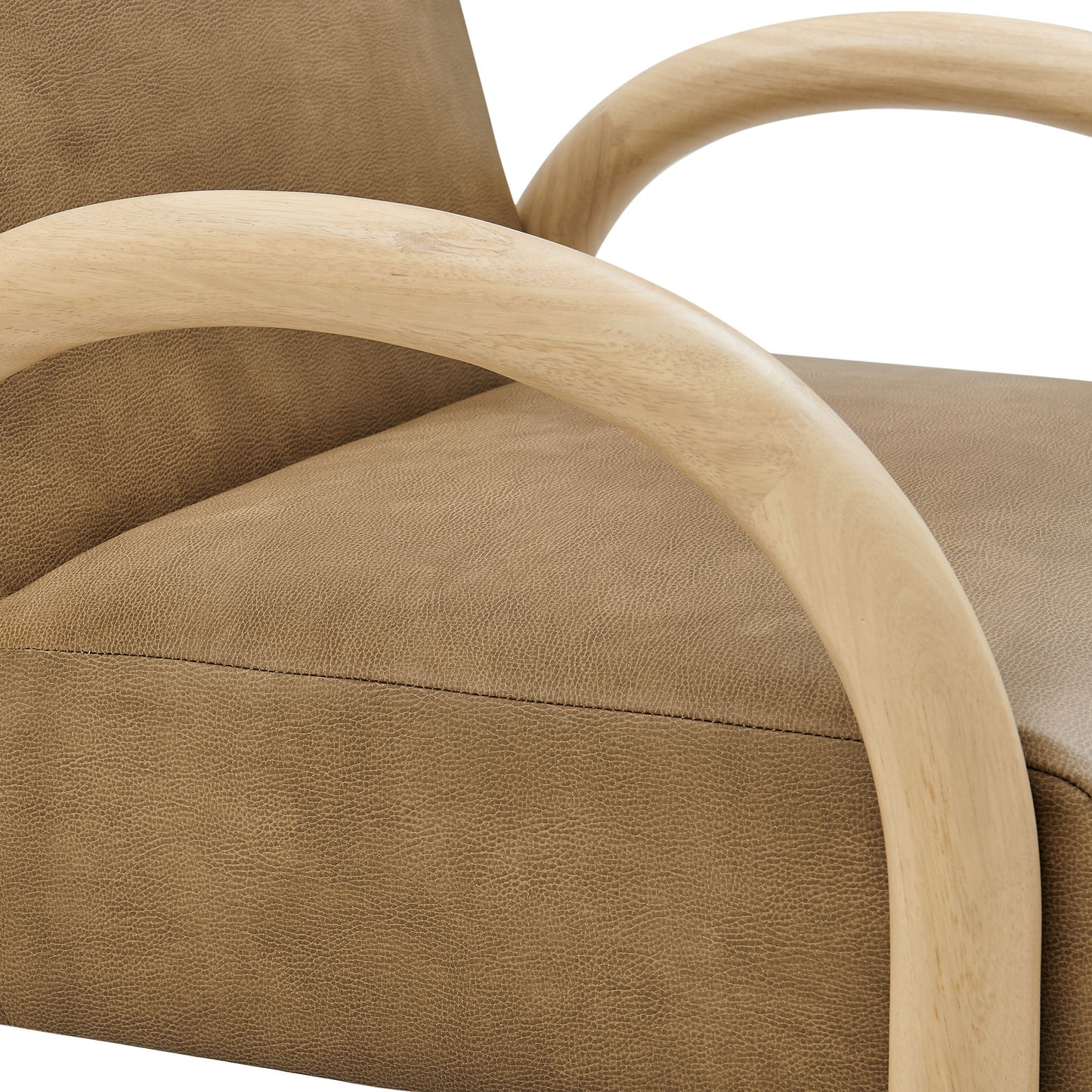 Gareth Faux Leather Upholstered Accent Chair in Toast