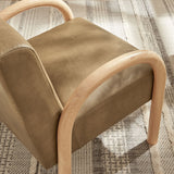 Gareth Faux Leather Upholstered Accent Chair in Toast