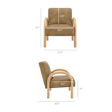 Gareth Faux Leather Upholstered Accent Chair in Toast