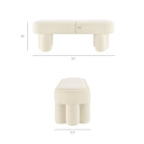 Elemi 52-Inch Oval Boucle Fabric Bench in Cream
