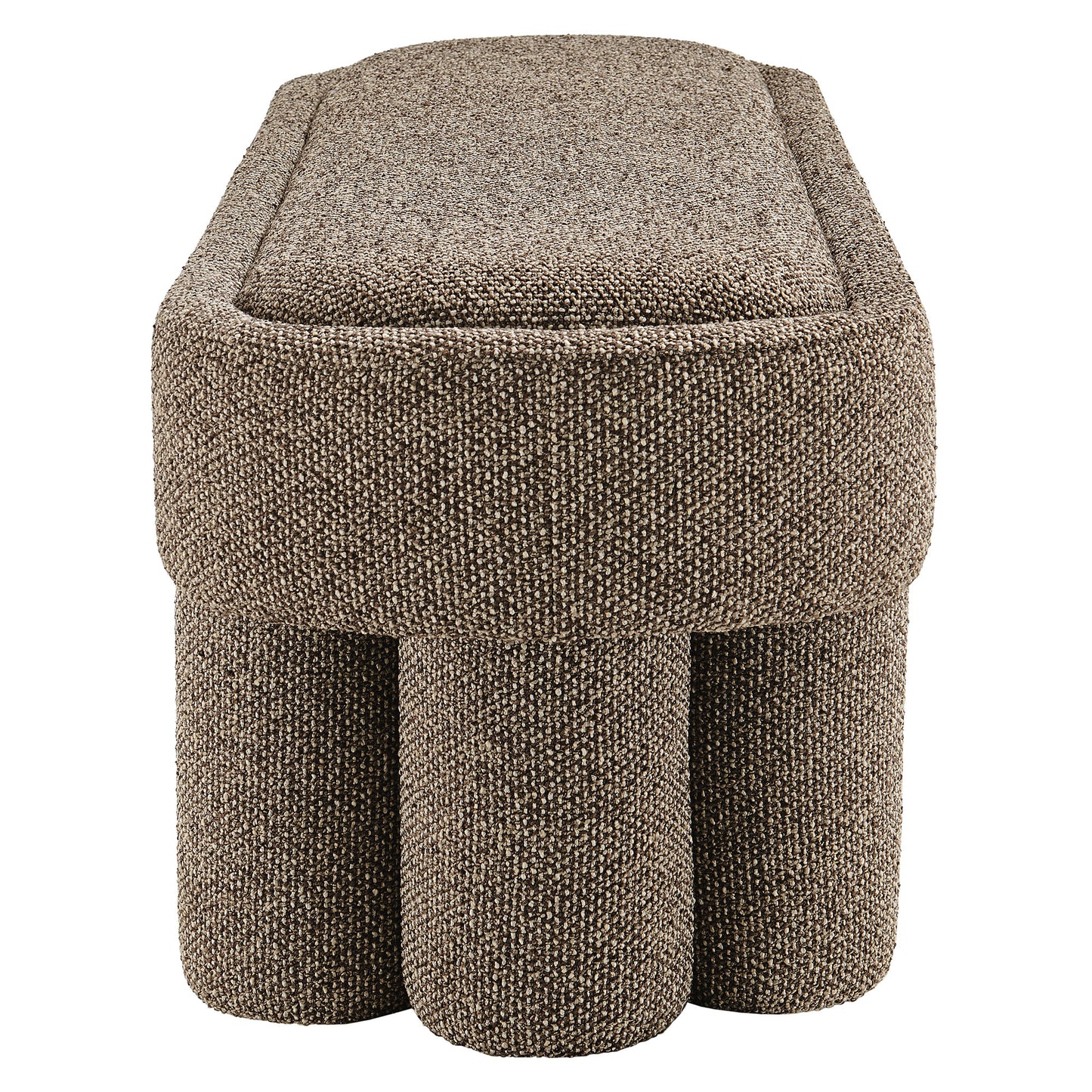 Elemi 52-Inch Oval Boucle Fabric Bench in Earth