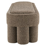 Elemi 52-Inch Oval Boucle Fabric Bench in Earth
