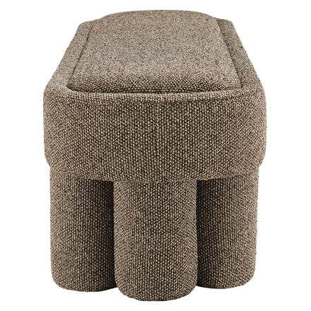 Mossi 52-Inch Oval Boucle Fabric Bench in Earth