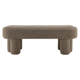 Elemi 52-Inch Oval Boucle Fabric Bench in Earth