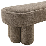 Elemi 52-Inch Oval Boucle Fabric Bench in Earth