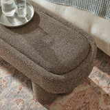 Elemi 52-Inch Oval Boucle Fabric Bench in Earth