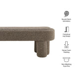 Elemi 52-Inch Oval Boucle Fabric Bench in Earth
