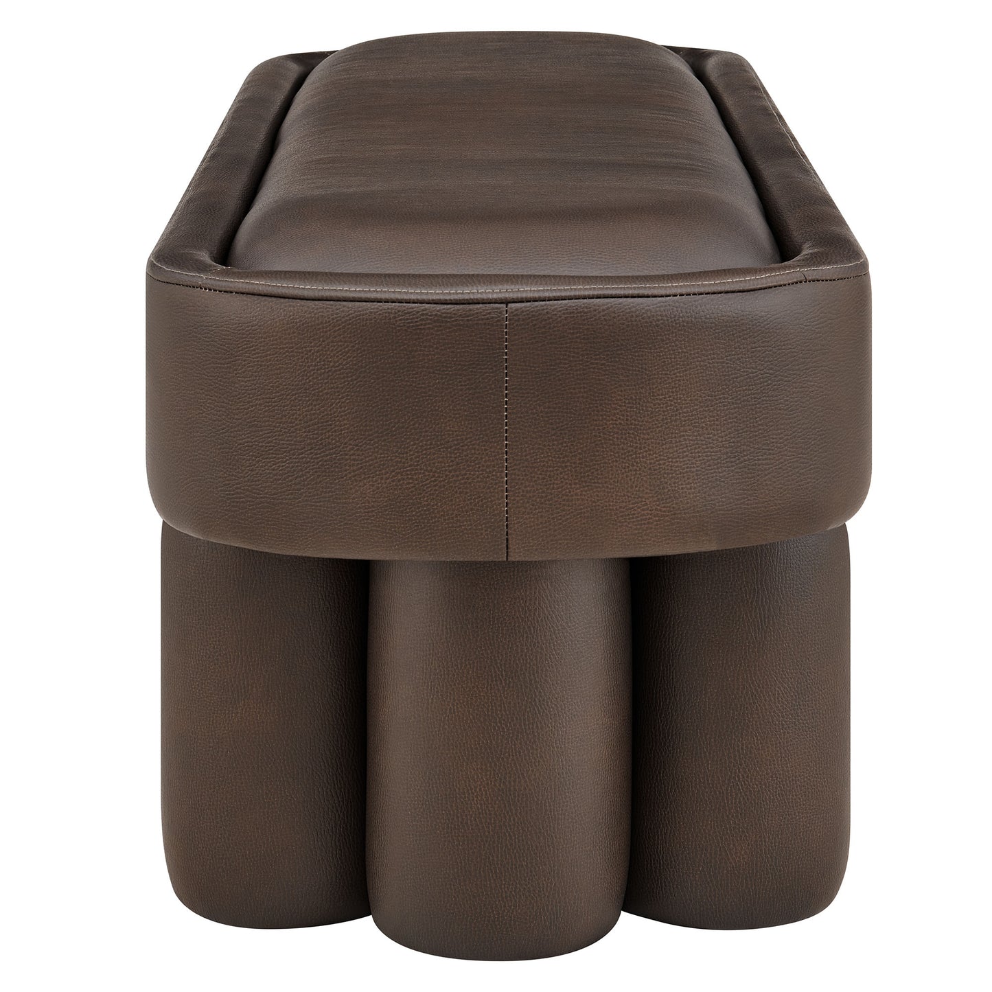 Elemi 52-Inch Oval Vegan Leather Bench in Espresso