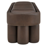 Elemi 52-Inch Oval Vegan Leather Bench in Espresso