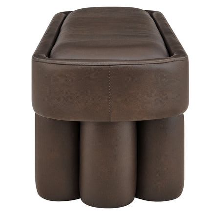 Mossi 52-Inch Oval Vegan Leather Bench in Espresso