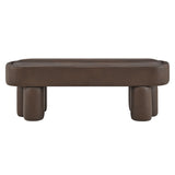 Elemi 52-Inch Oval Vegan Leather Bench in Espresso
