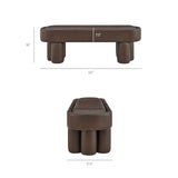 Elemi 52-Inch Oval Vegan Leather Bench in Espresso
