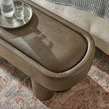 Elemi 52-Inch Oval Vegan Leather Bench in Mushroom