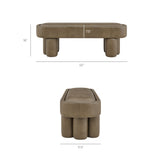 Elemi 52-Inch Oval Vegan Leather Bench in Mushroom