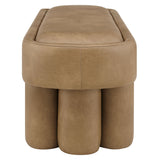 Elemi 52-Inch Oval Vegan Leather Bench in Toast