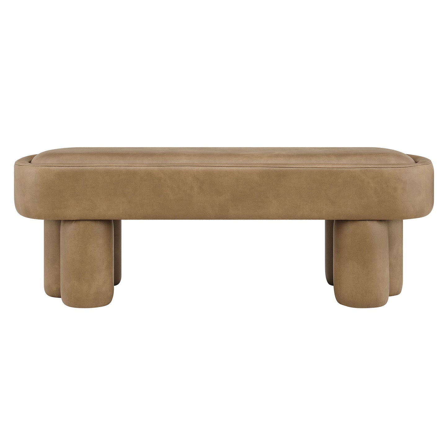 Elemi 52-Inch Oval Vegan Leather Bench in Toast
