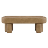 Elemi 52-Inch Oval Vegan Leather Bench in Toast