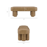 Elemi 52-Inch Oval Vegan Leather Bench in Toast