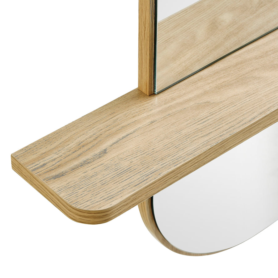 Ursa Large Oval Mirror in Oak